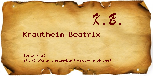 Krautheim Beatrix névjegykártya